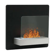 Elegant Black Wall-mounted Fireplace