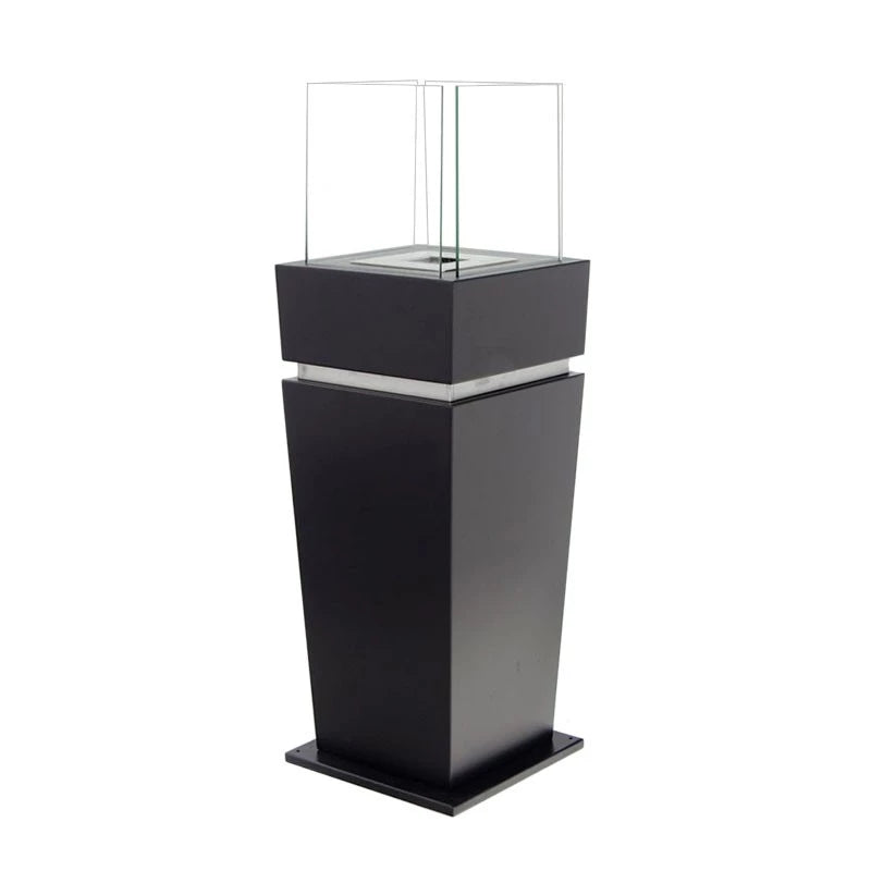 Boden Bio-Kamin mit Glas - Schwarz