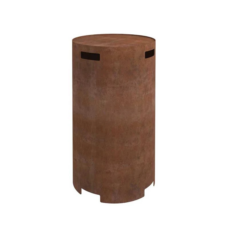Planika Galio Outdoor gas fireplace in corten steel finish and with manual control system