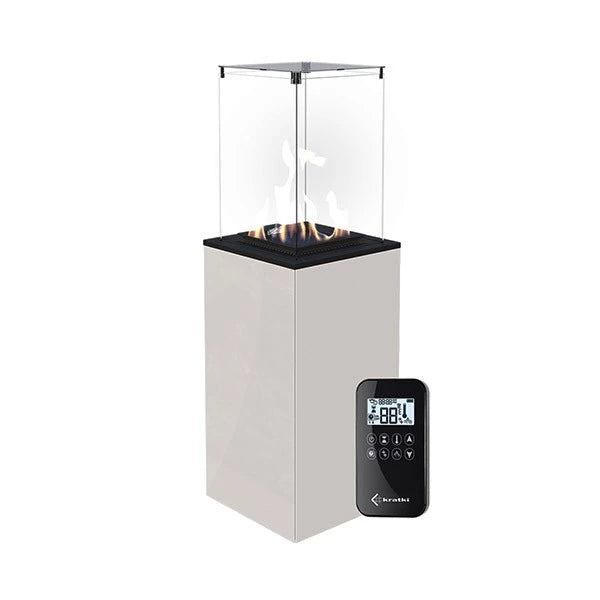Deluxe Patio Remote Outdoor Gaskamin - Weiß