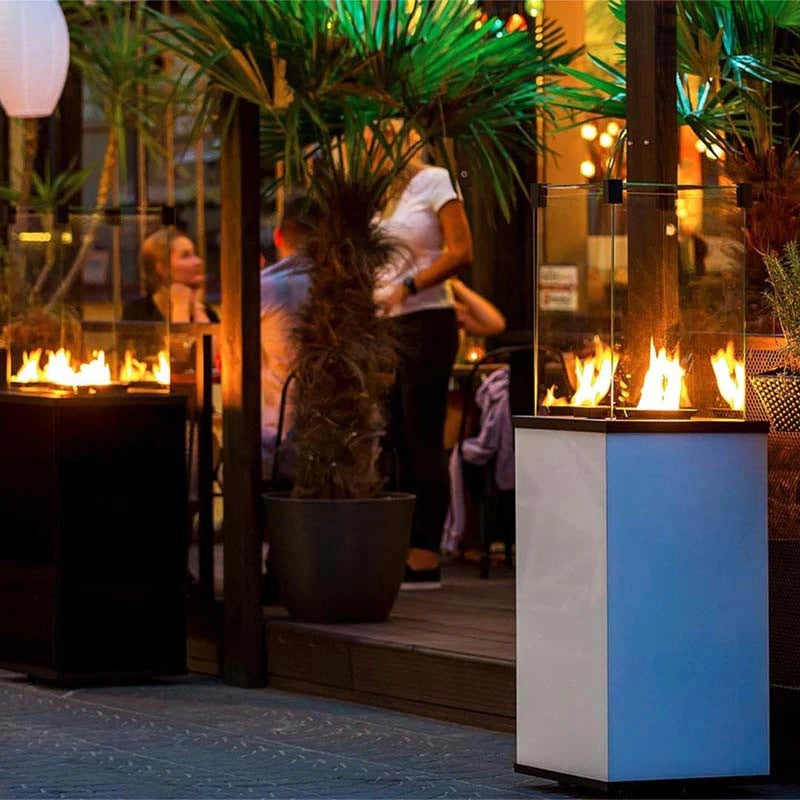 Deluxe Patio Remote Outdoor Gaskamin - Weiß