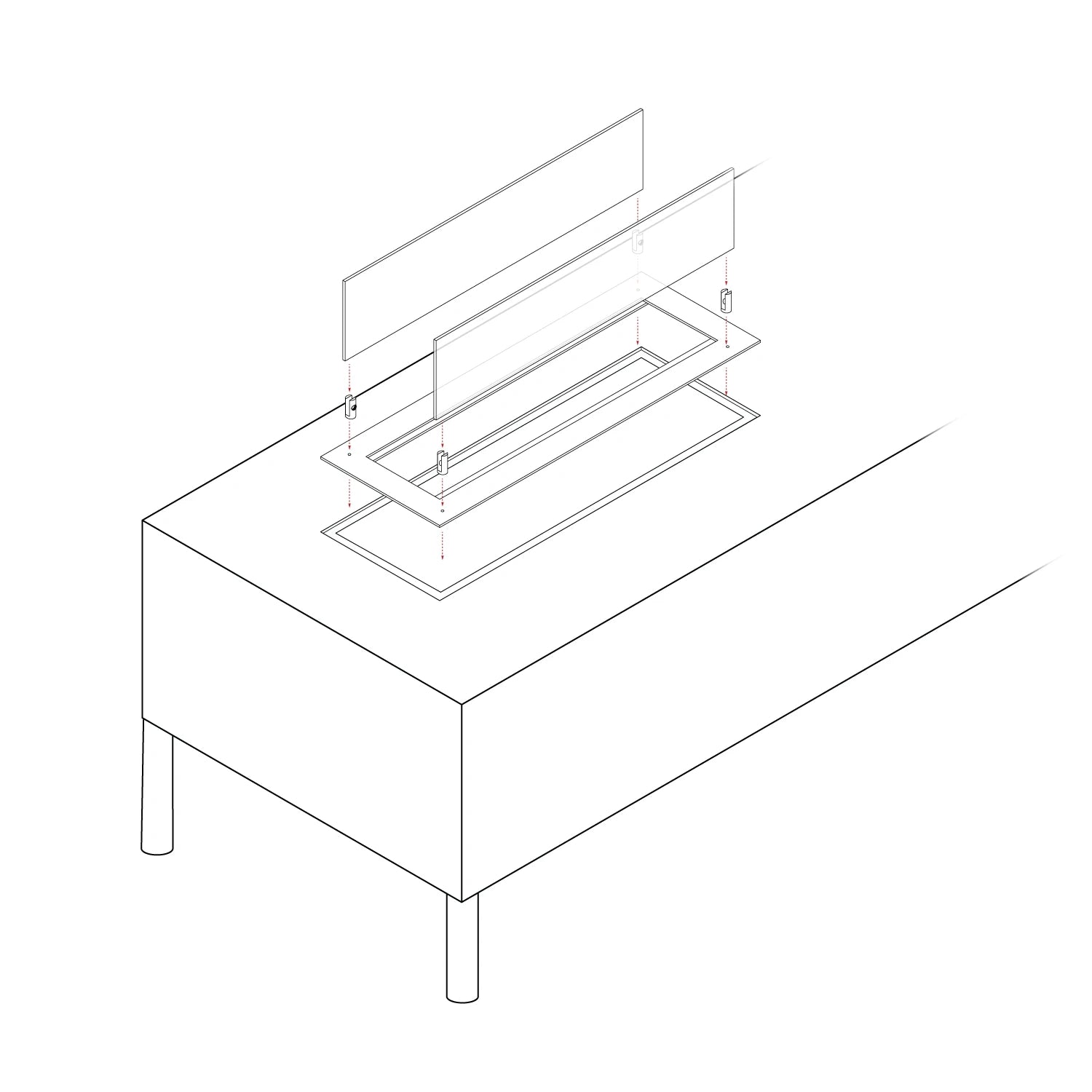 Einbauprofil für 80 cm Brenner