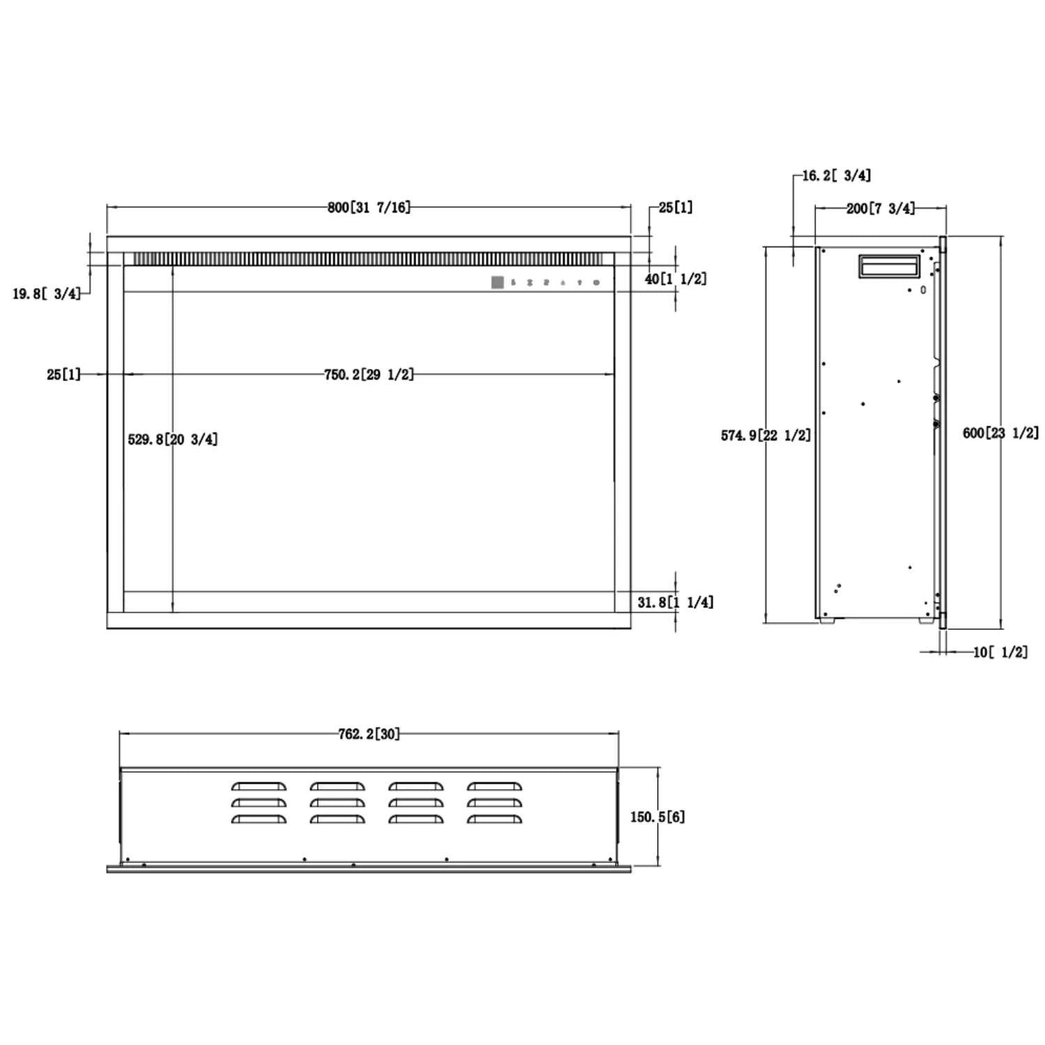 Aflamo 3D Elektrisk Pejsindsats 31" (80 × 60 cm)