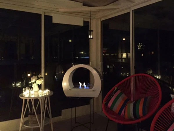 Dallas - Bioethanol-Kamin mit Bogen - Weiß