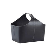 Leder-Brennholzeimer mit Schnalle
