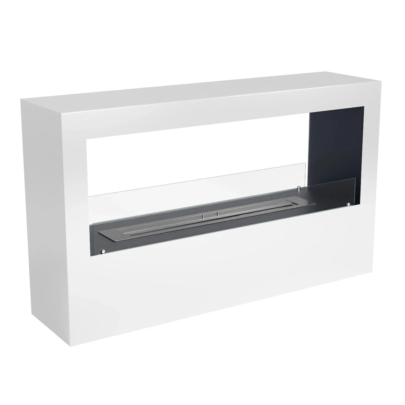 Freistehender 2-seitiger Kamin - Weiß