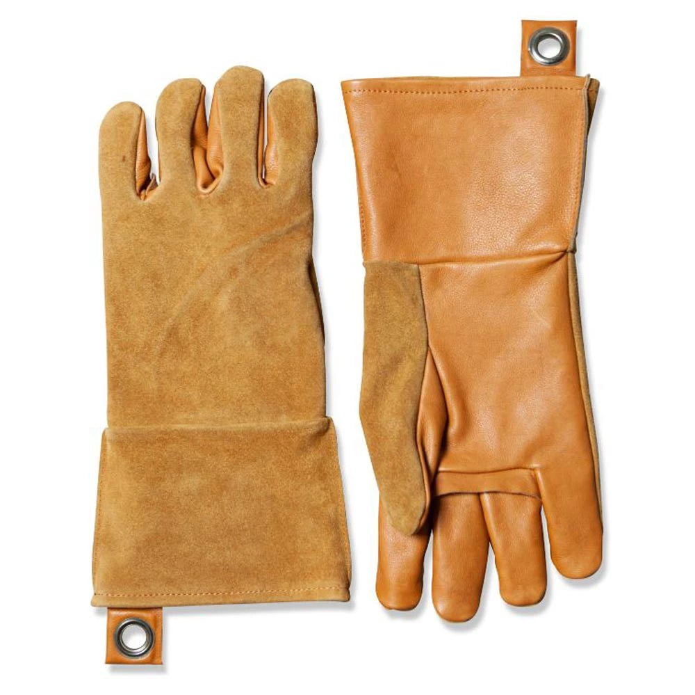 Grillhandschuhe aus hellem Leder - 2 Stück.