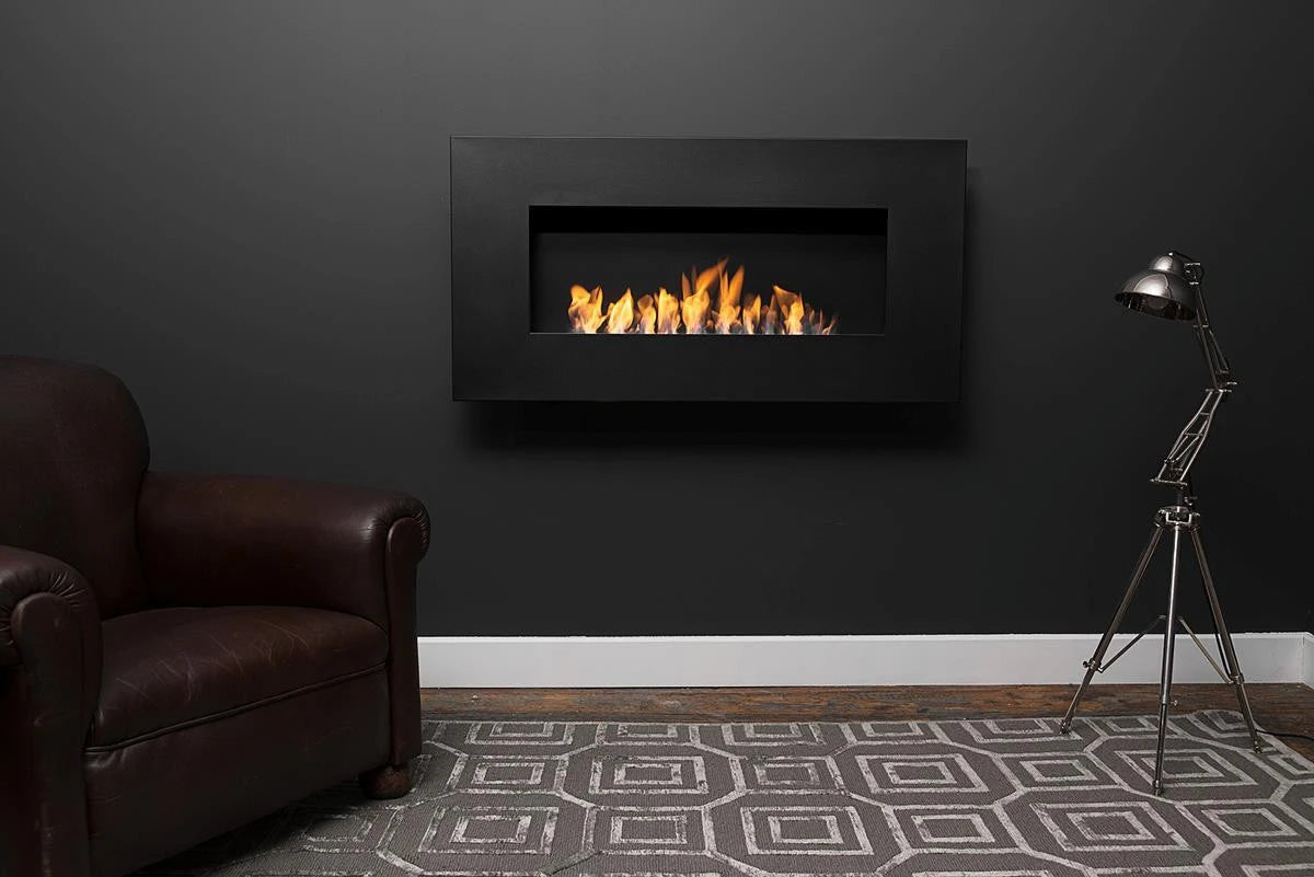 Icon Fires Nero 1150 wandmontierter Kamin - schwarz