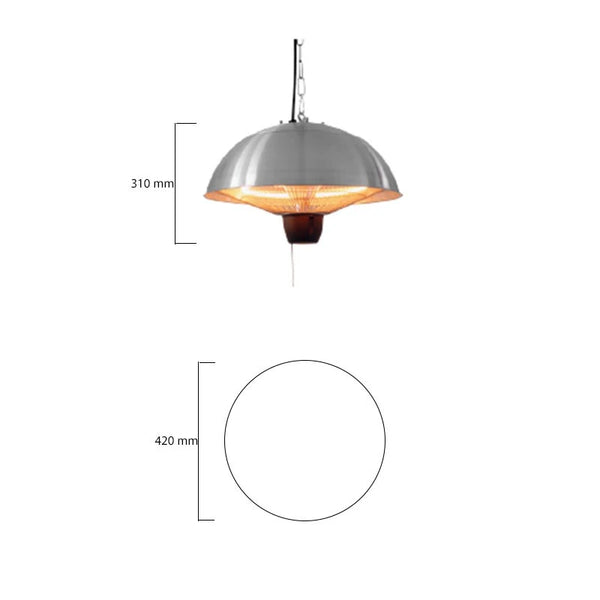 Terrassenheizer 600/ 1500W, HA, Ø42 cm, Silber