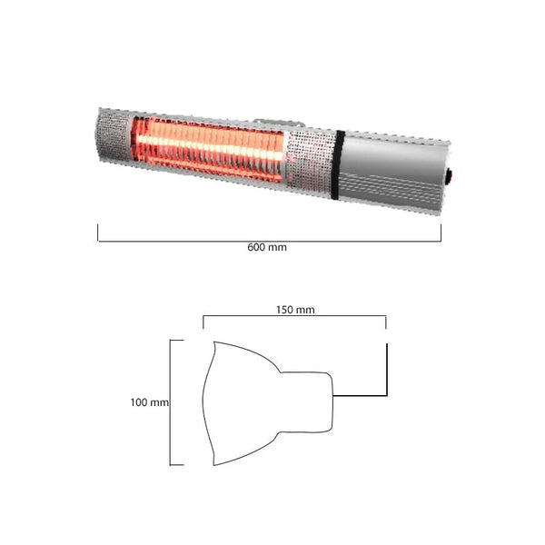 Terrassenheizer 500/ 1000/ 1500W - Silber