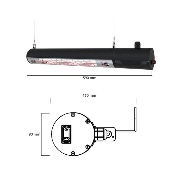 Terrassenheizer 1500W, GT + Fernbedienung