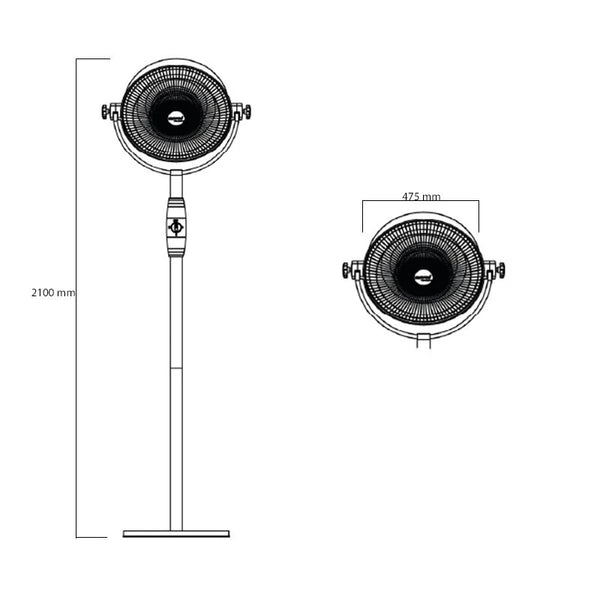 Retro-Terrassenheizer mit 2100 Watt