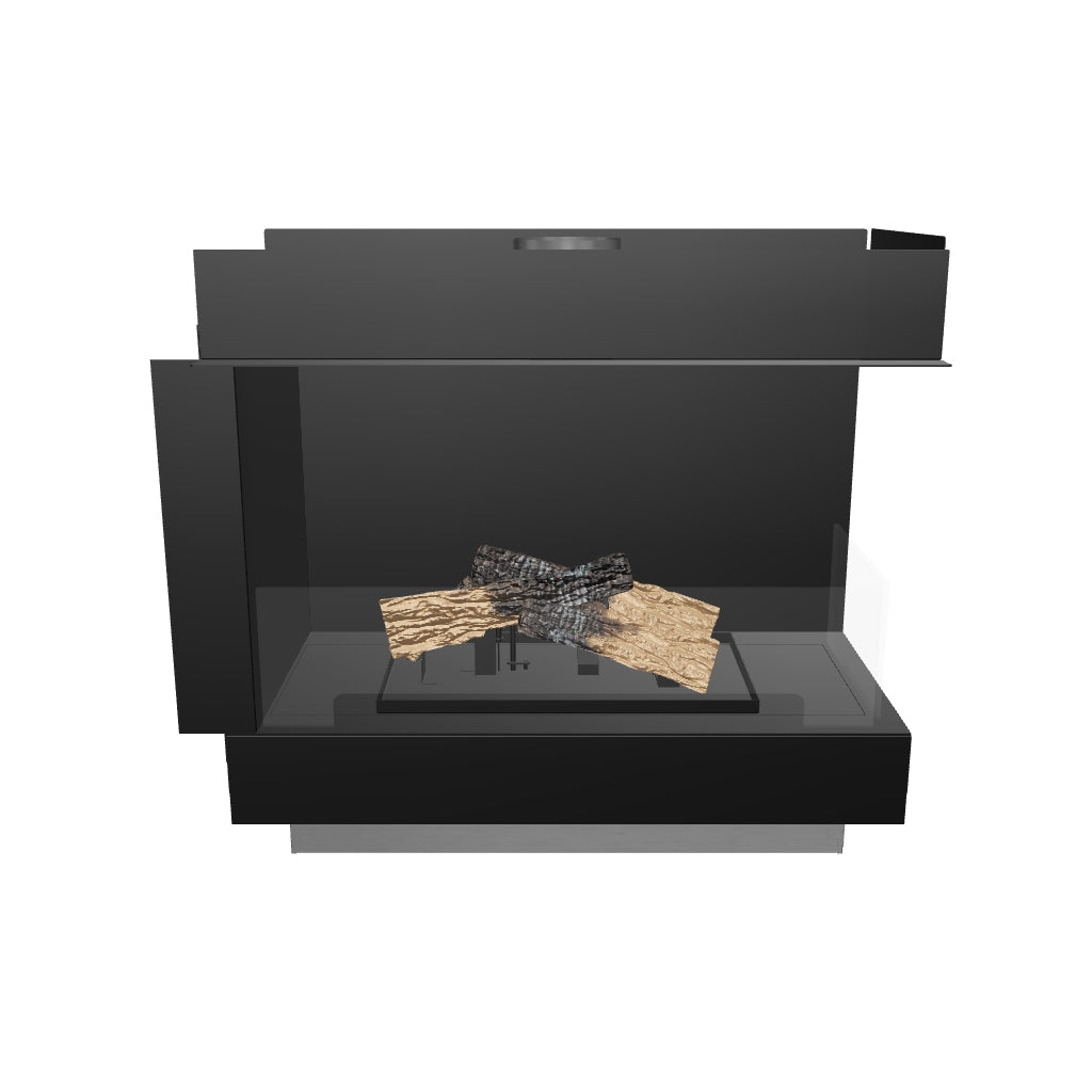 Flogs Box 800 Eckmodell rechts (Rauchabzug-Anschluss) – Bioethanol-Kamin