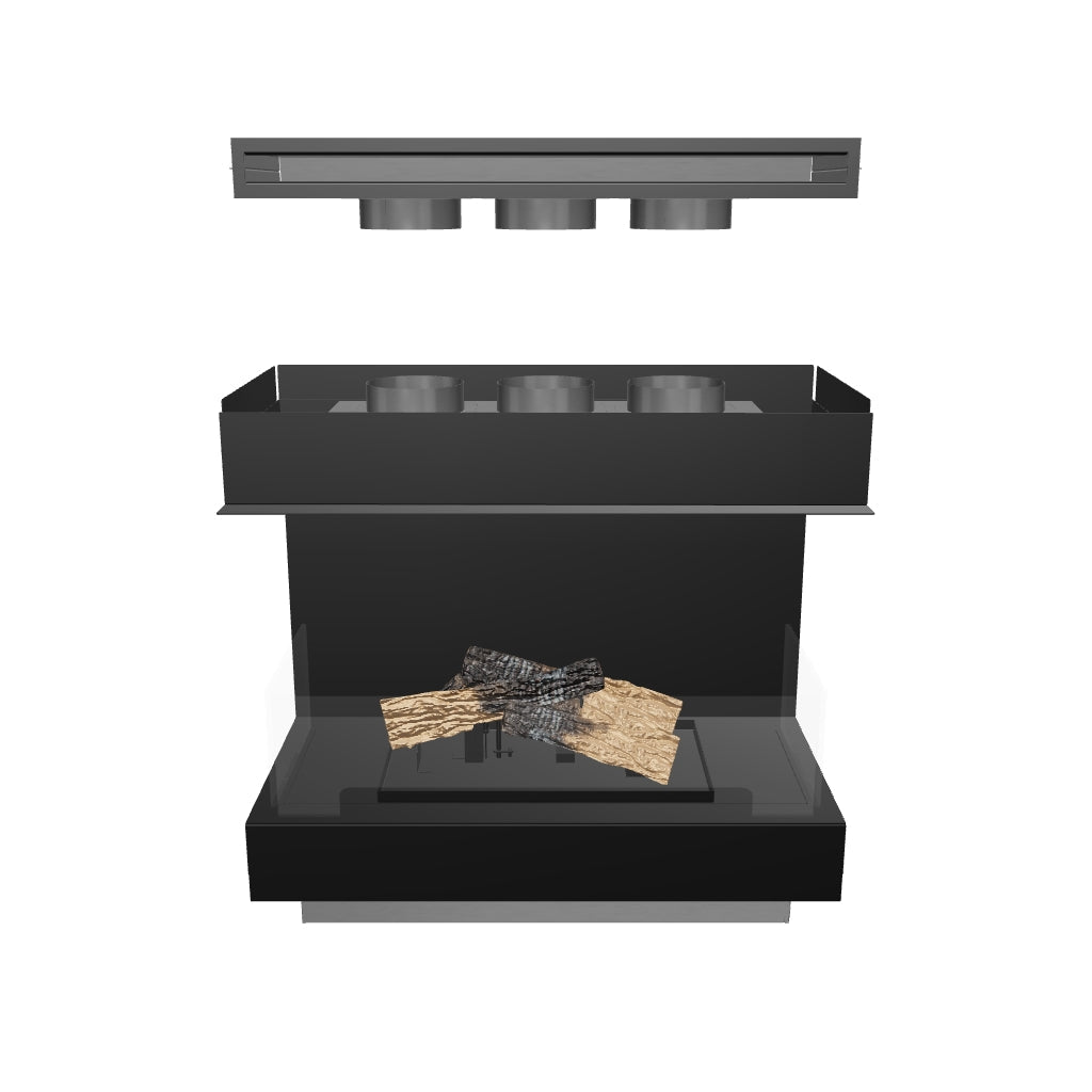 Flogs Box 800 Dreiseitig (Raumluftunabhängig) – Bioethanol-Kamin