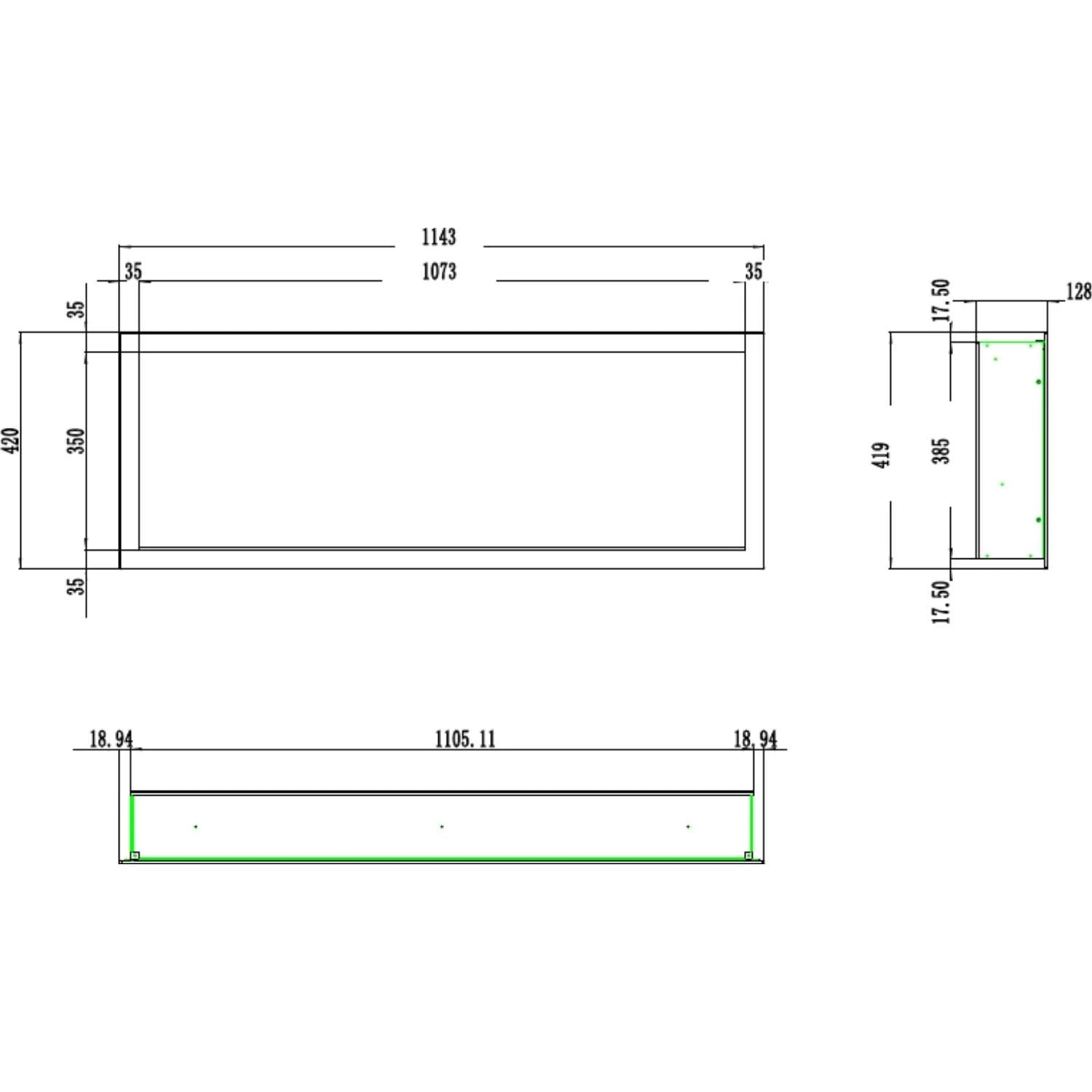 Aflamo Pride Slim 115 cm Elektrisk Kamin