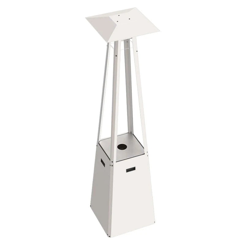 Pyramide Gas-Außenkamin - Weiß