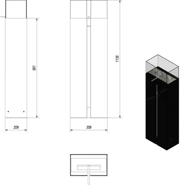 Rondo Bioethanol Fireplace - Black