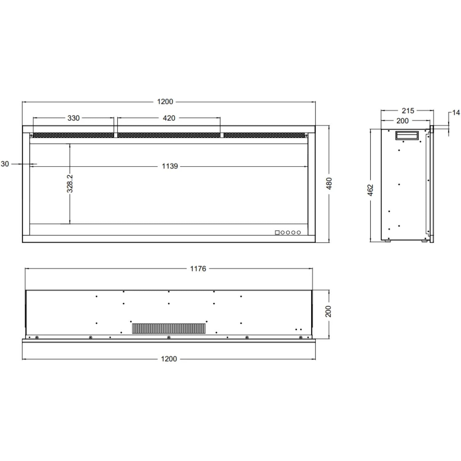 Aflamo Royal 3D 120 cm Electric Fireplace