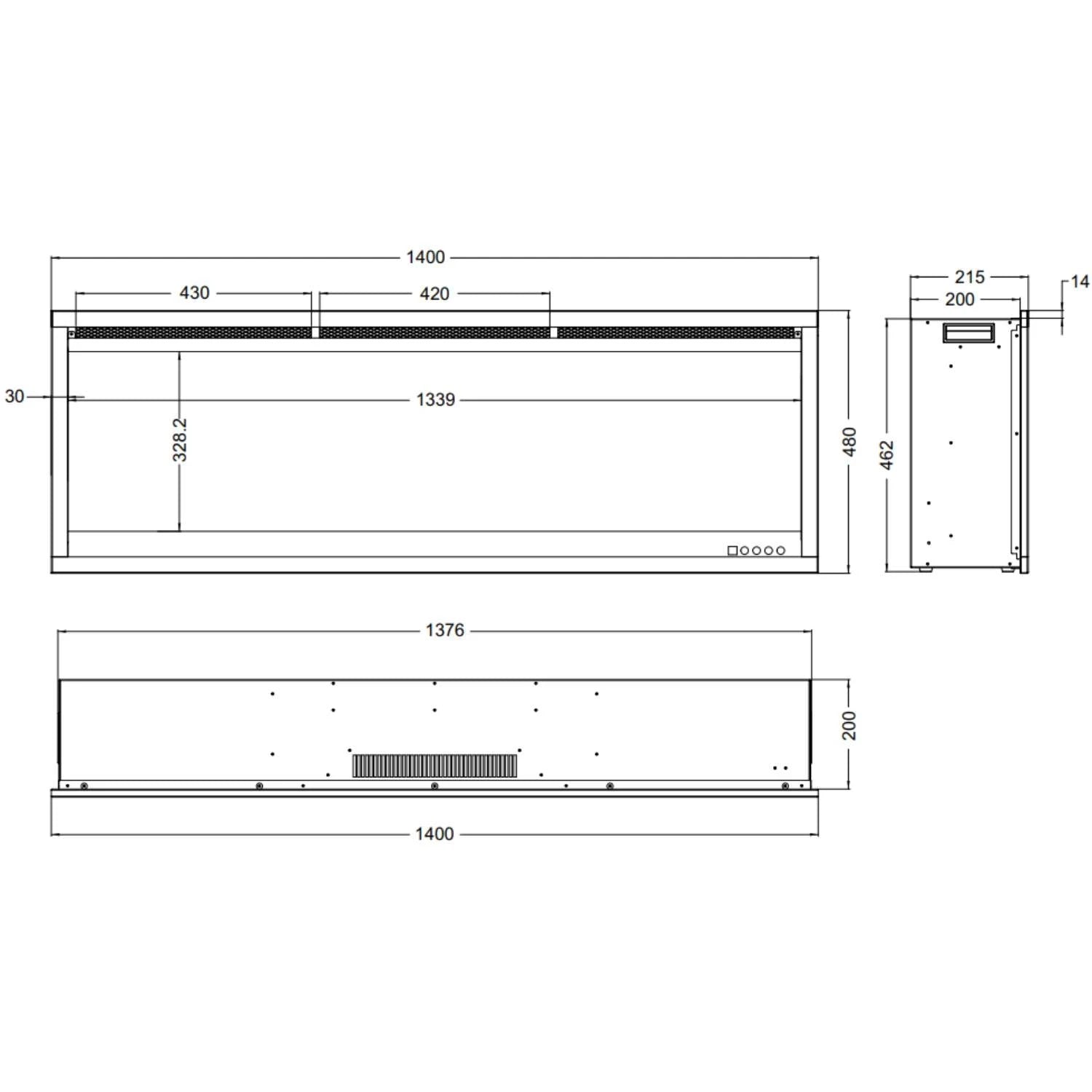 Aflamo Royal 3D 140 cm Elektrischer Kamin