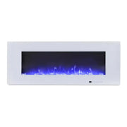 Azurite 127 cm - Weiß Væghængt Elektrokamin
