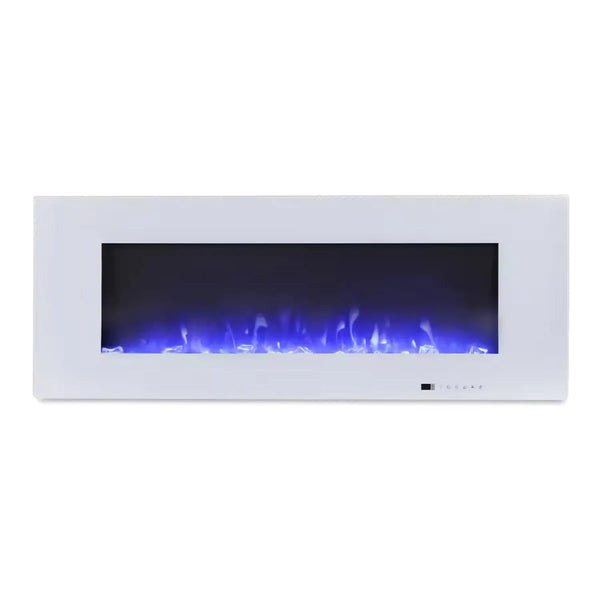 Azurite 127 cm - Weiß Væghængt Elektrokamin