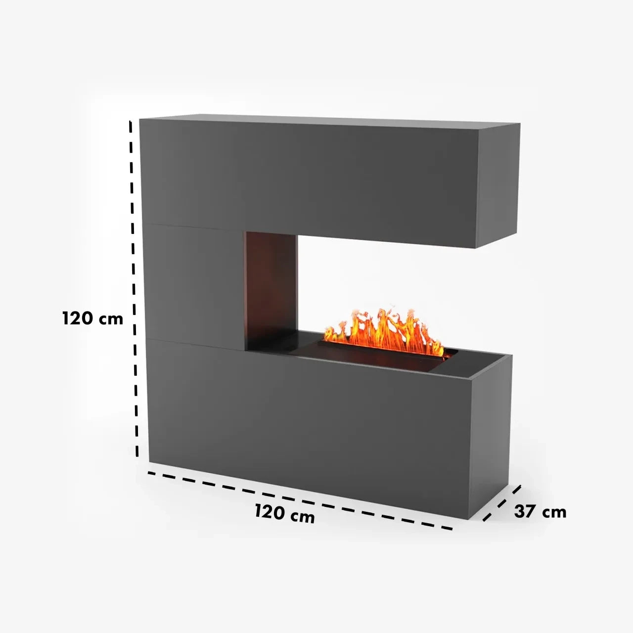 Schiller Grau - OMC 600 | Freistehender Wasser-Dampf-Kamin