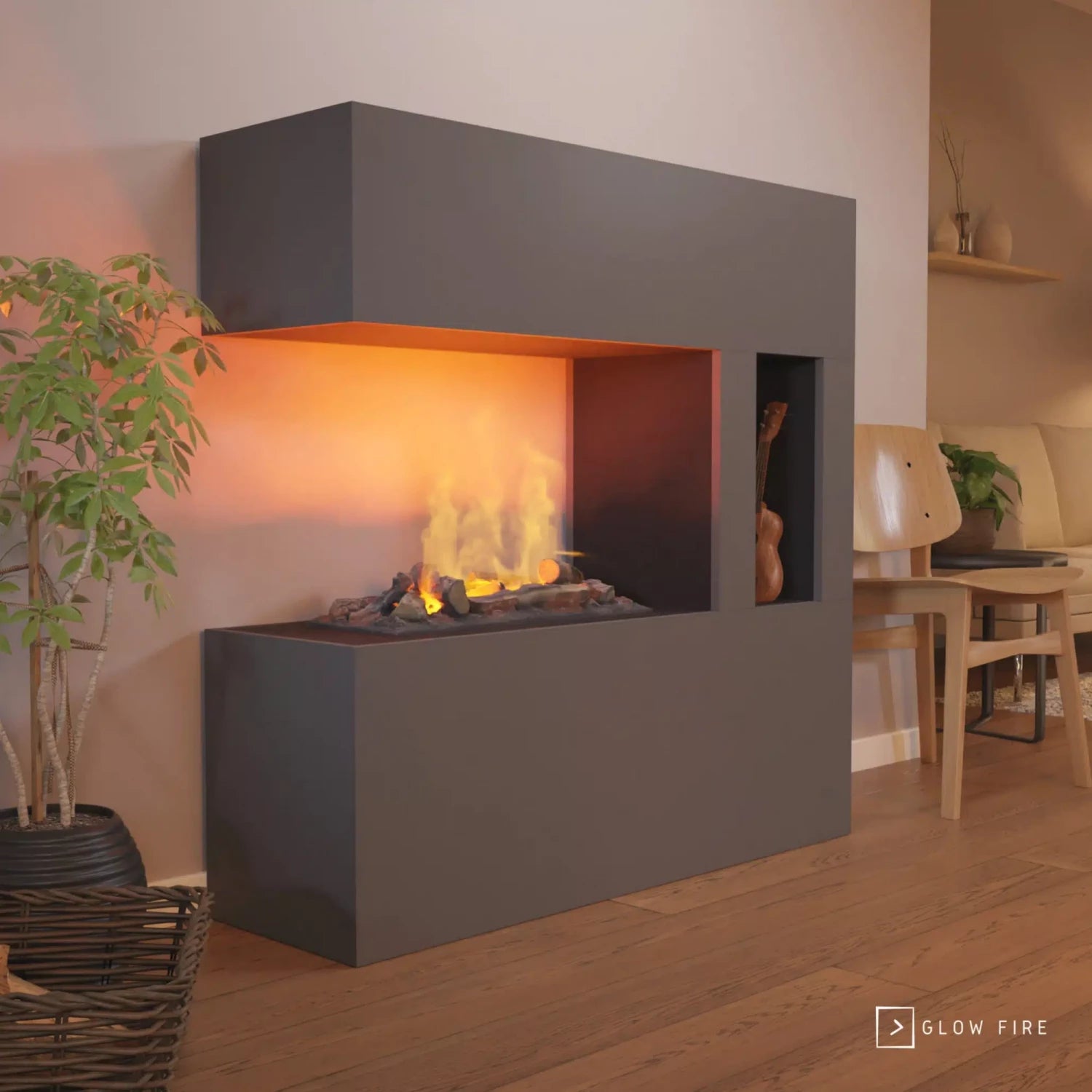 Schiller Pocket Grau - OMC 600 | Freistehender Wassernebel-Kamin