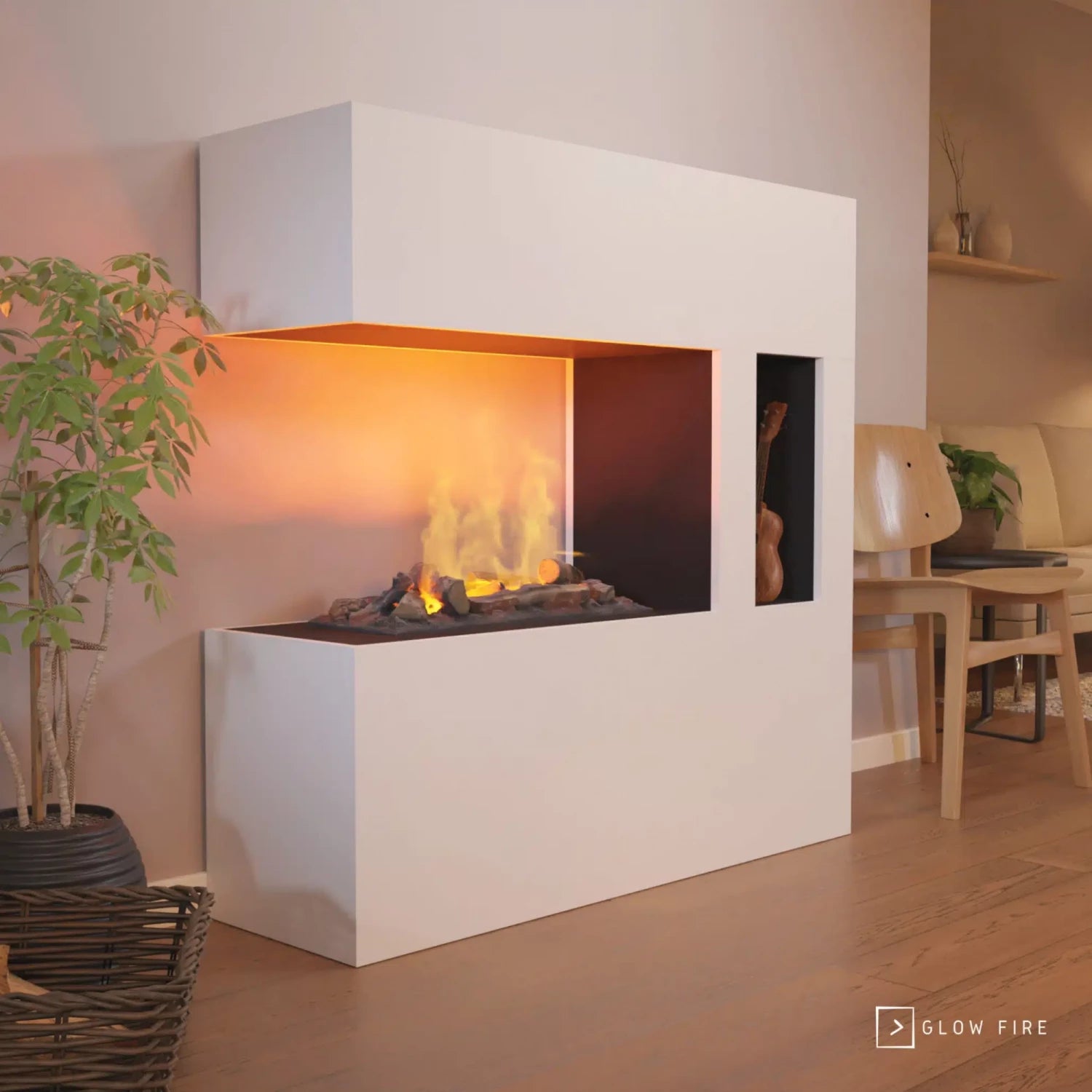 Schiller Pocket Weiß - OMC 600 | Freistehender Wasserdampf Kamin