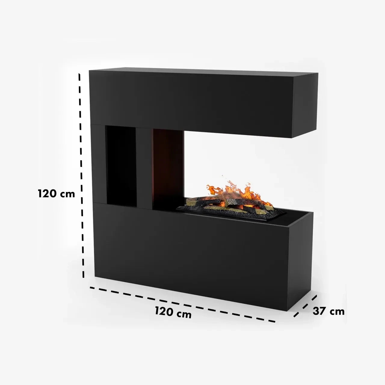 Schiller Lomme Sort - OMC 600 | Fritstående Vanddamp Pejs