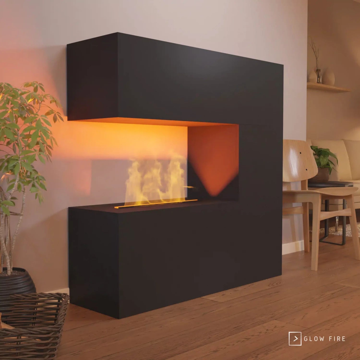 Schiller Sort - OMC 600 | Fritstående Vanddamp Pejs