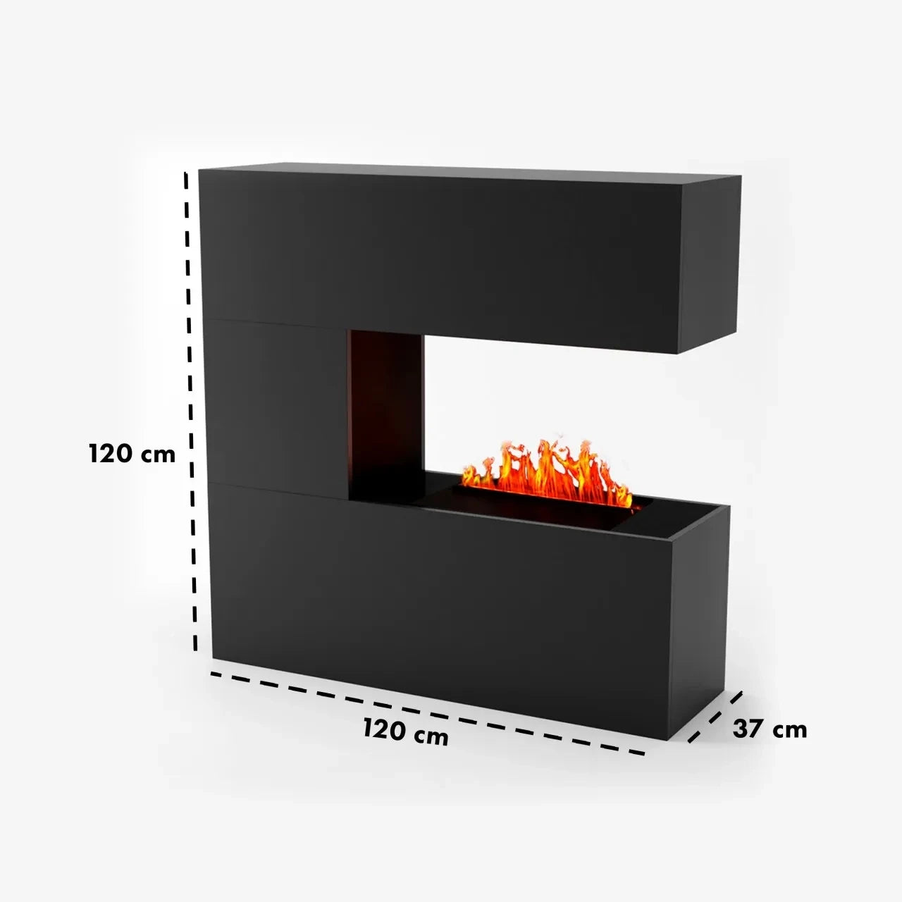 Schiller Sort - OMC 600 | Fritstående Vanddamp Pejs