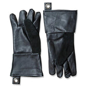 Grillhandschuhe aus schwarzem Leder - 2 Stück.