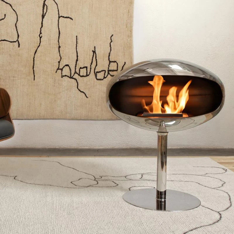 Cocoon Pedestal - Stahl poliert