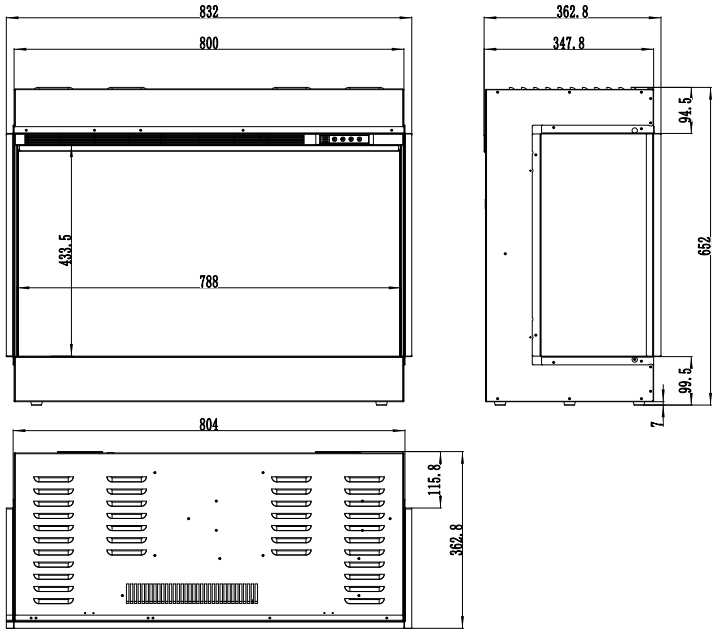 Aflamo Superb 3D 80 cm Elektrischer Kamin