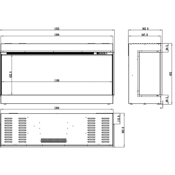 Aflamo Superb 3D 120 cm elektrischer Kamin