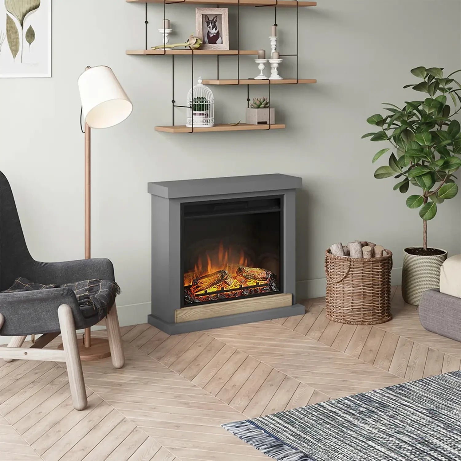 Hagen Elektro Kamin - Grau
