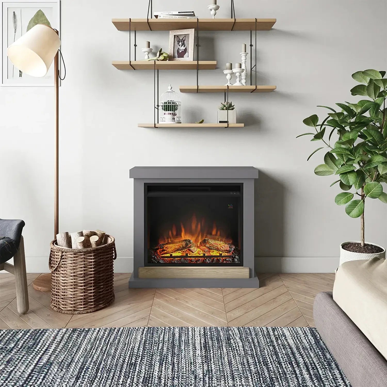 Hagen Elektro Kamin - Grau