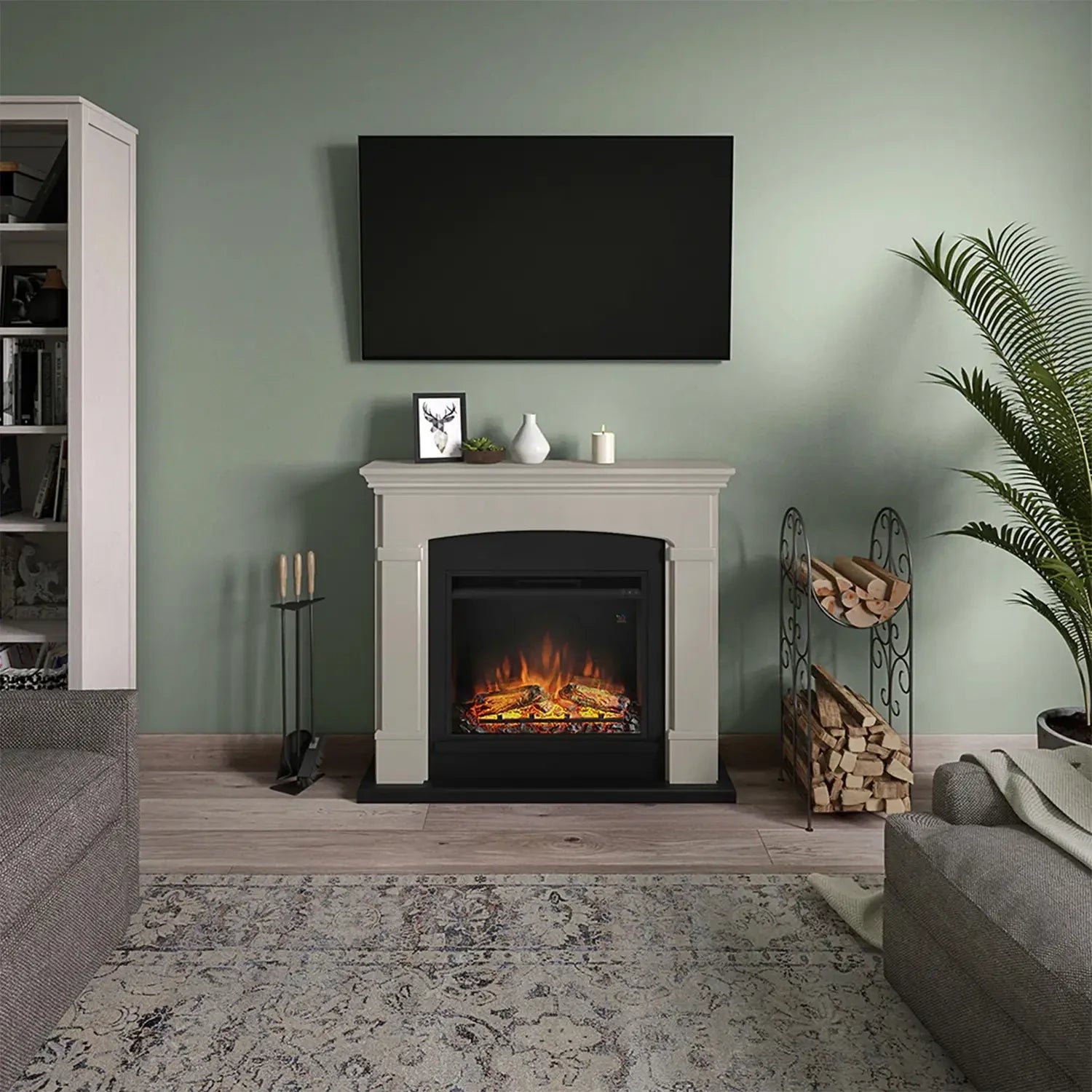 Helmi Beige Elektrisk Kamin
