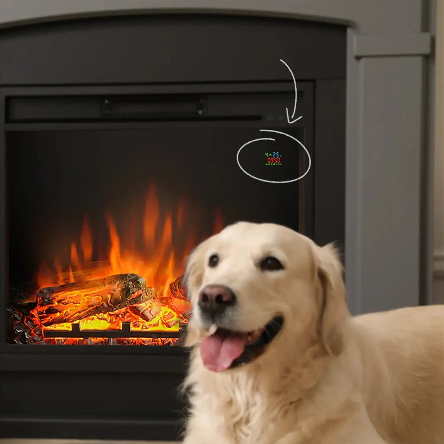 Larsen Grau Elektrisk Kamin