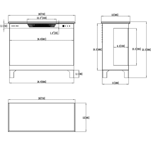 Aflamo Tower 3D 71 cm elektrischer Kamin
