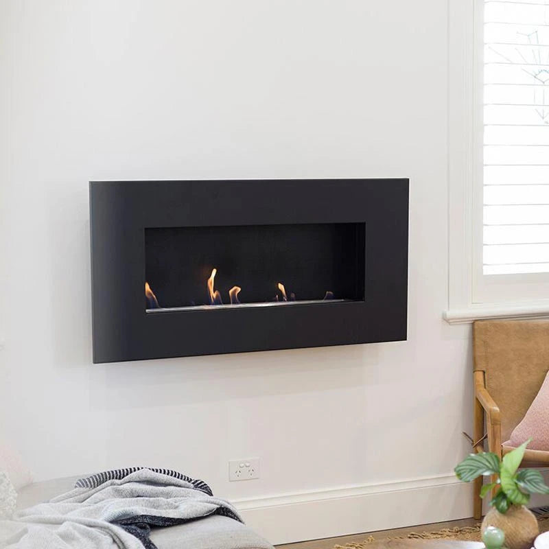 Icon Fires Nero 1150 wandmontierter Kamin - schwarz