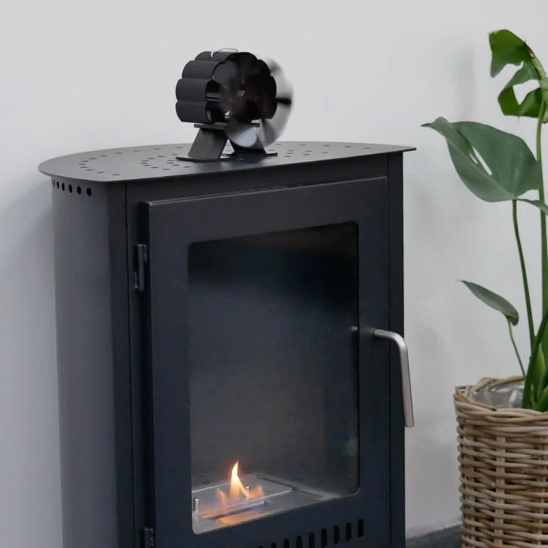 Schwarfan-betriebener Ofenventilator – 6 Blätter | Stahl