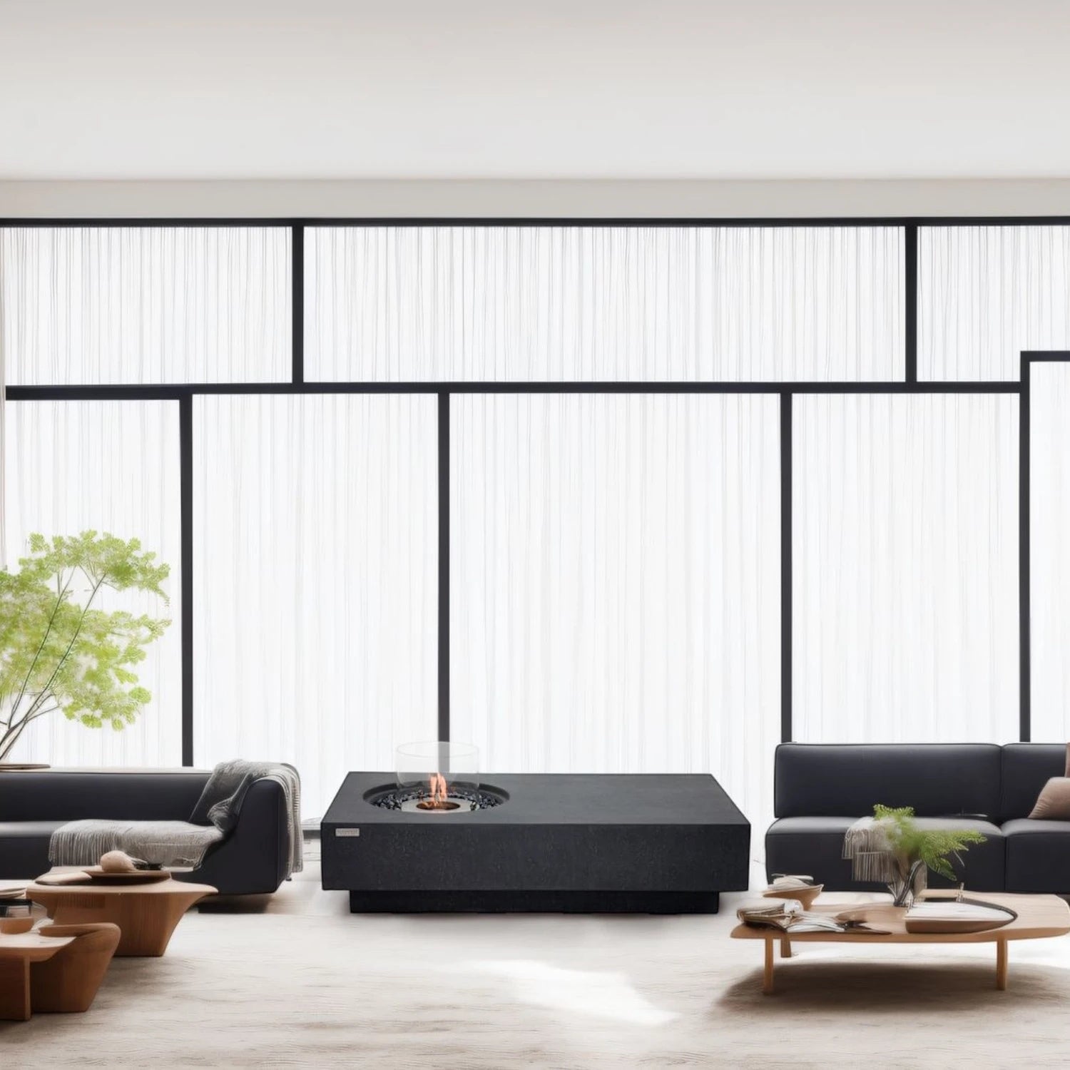 Metropolis Bioethanol Fire Table – Slate Black